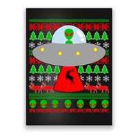 UFO Alien Abducting Reindeer Ugly Christmas Sweater Design Poster