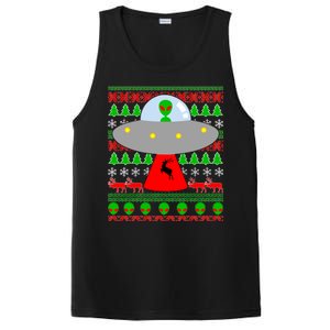 UFO Alien Abducting Reindeer Ugly Christmas Sweater Design PosiCharge Competitor Tank