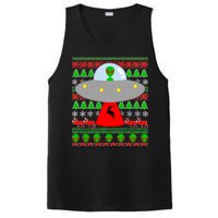 UFO Alien Abducting Reindeer Ugly Christmas Sweater Design PosiCharge Competitor Tank