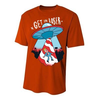 UFO Aliens Abducted Trump Get In Loser Performance Sprint T-Shirt