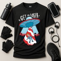 UFO Aliens Abducted Trump Get In Loser Cooling Performance Crew T-Shirt