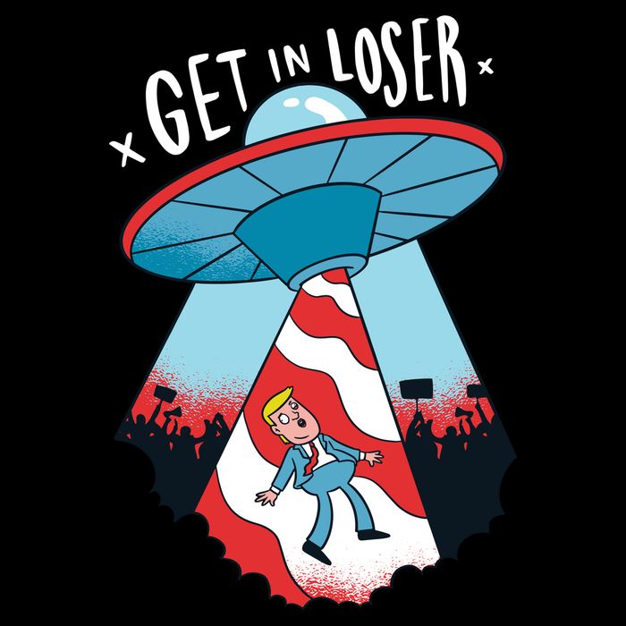 UFO Aliens Abducted Trump Get In Loser Cooling Performance Crew T-Shirt