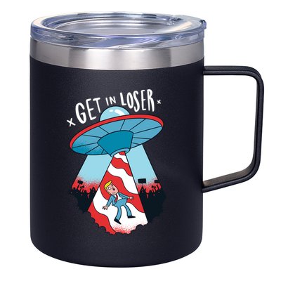 UFO Aliens Abducted Trump Get In Loser 12oz Stainless Steel Coffee Mug