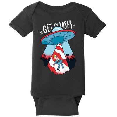 UFO Aliens Abducted Trump Get In Loser Baby Bodysuit