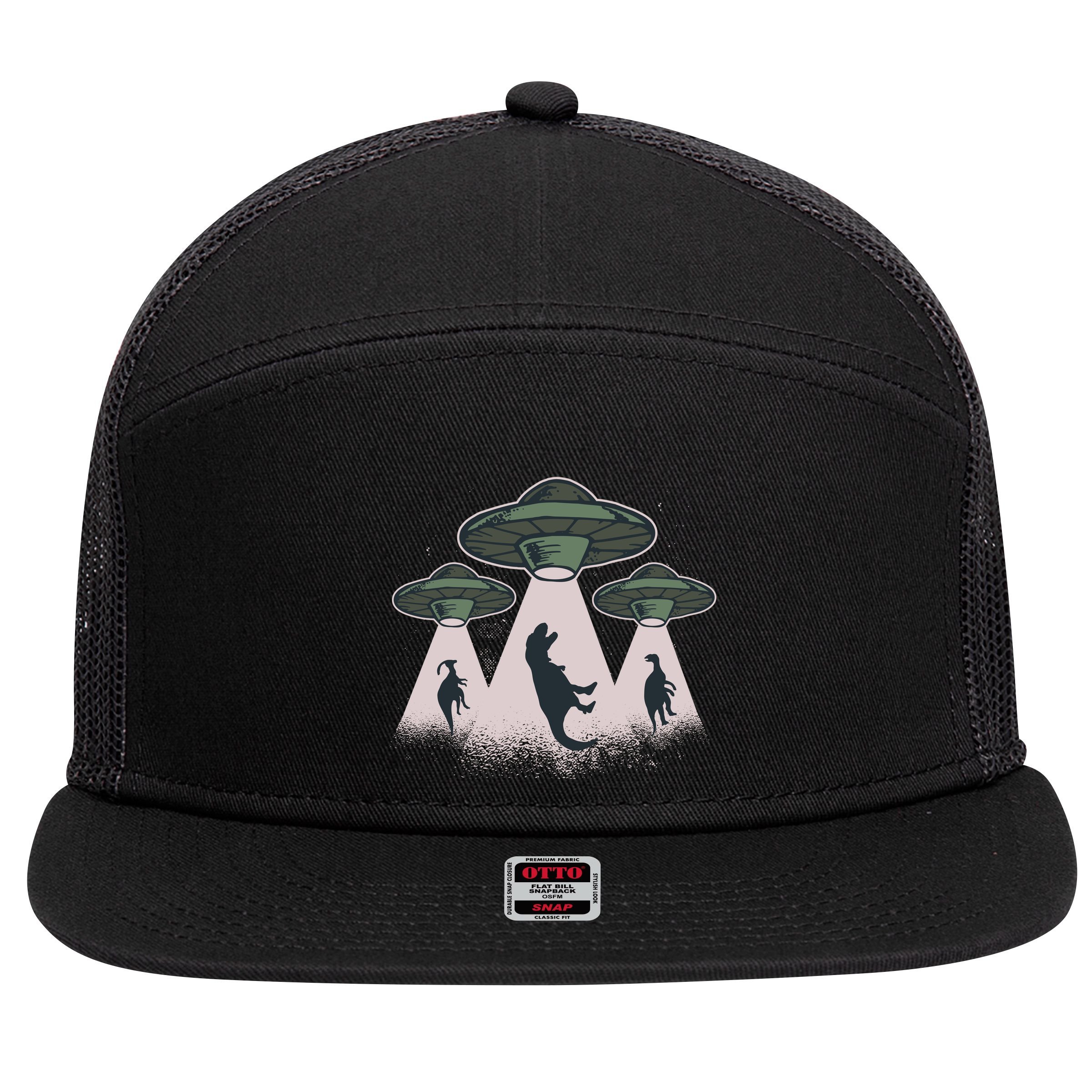 UFO Dinos 7 Panel Mesh Trucker Snapback Hat