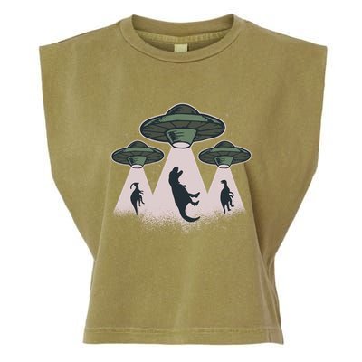UFO Dinos Garment-Dyed Women's Muscle Tee
