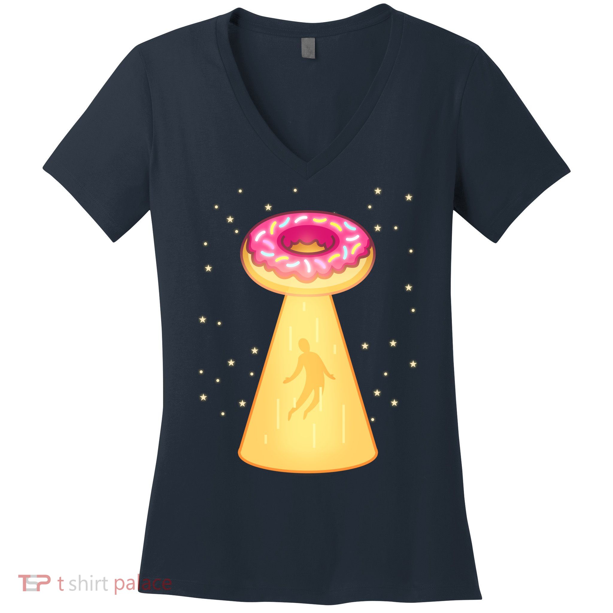 UFO Donuts Women's V-Neck T-Shirt