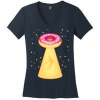 UFO Donuts Women's V-Neck T-Shirt