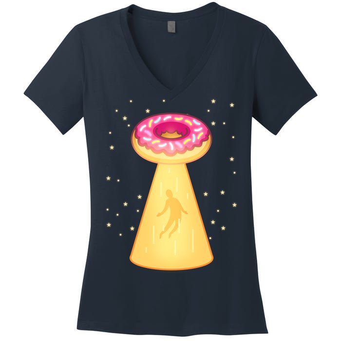 UFO Donuts Women's V-Neck T-Shirt