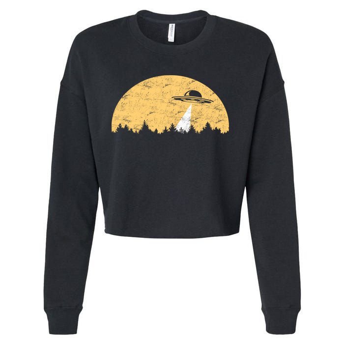 UFO Moon Wilderness Cropped Pullover Crew