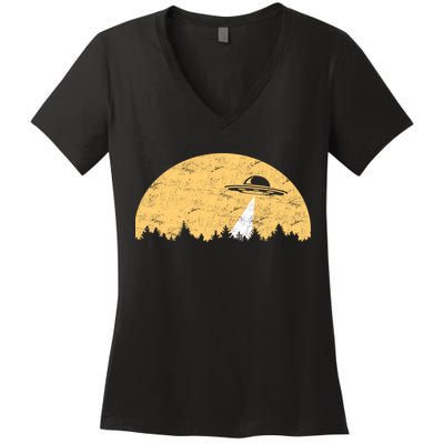 UFO Moon Wilderness Women's V-Neck T-Shirt