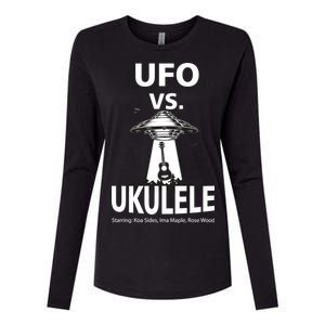 UFO Vs Ukulele Womens Cotton Relaxed Long Sleeve T-Shirt