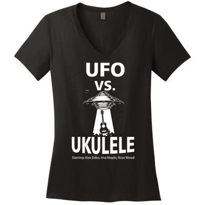 UFO Vs Ukulele Women's V-Neck T-Shirt