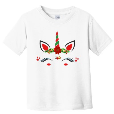 Unicorn Face Ornaments Christmas Funny Gifts Girls Teens Toddler T-Shirt