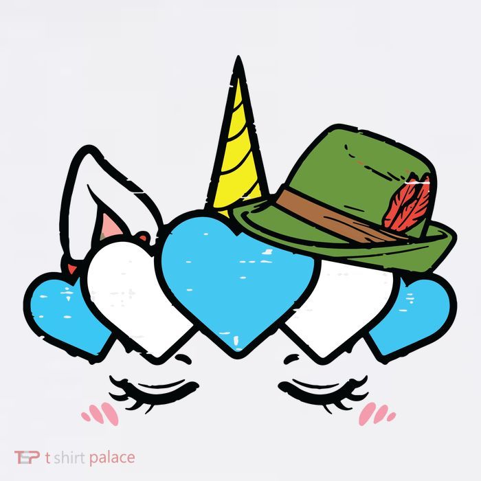 Unicorn Face Oktoberfest Cute German Bavarian Girls Tall T-Shirt