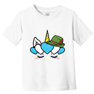 Unicorn Face Oktoberfest Cute German Bavarian Girls Toddler T-Shirt