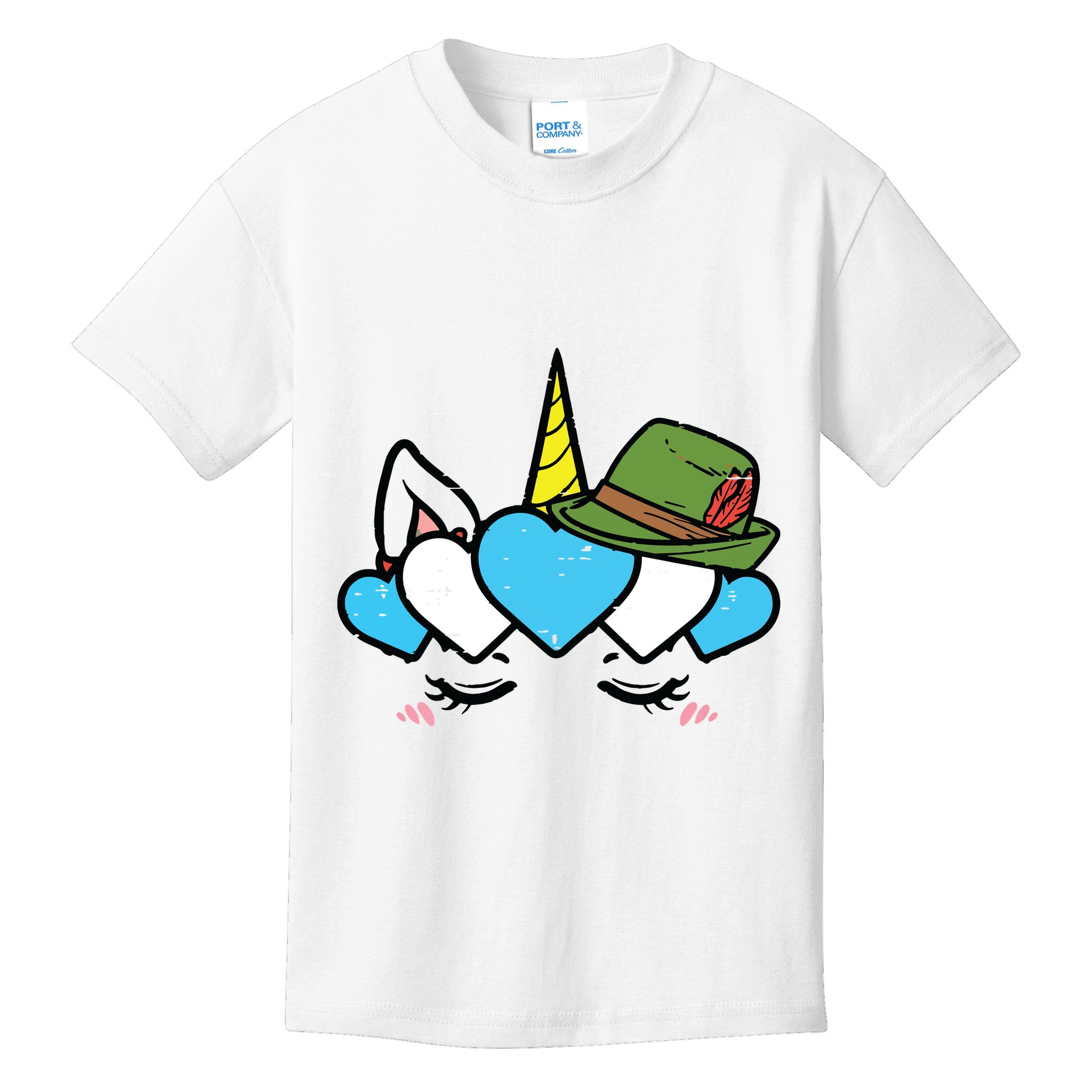 Unicorn Face Oktoberfest Cute German Bavarian Girls Kids T-Shirt