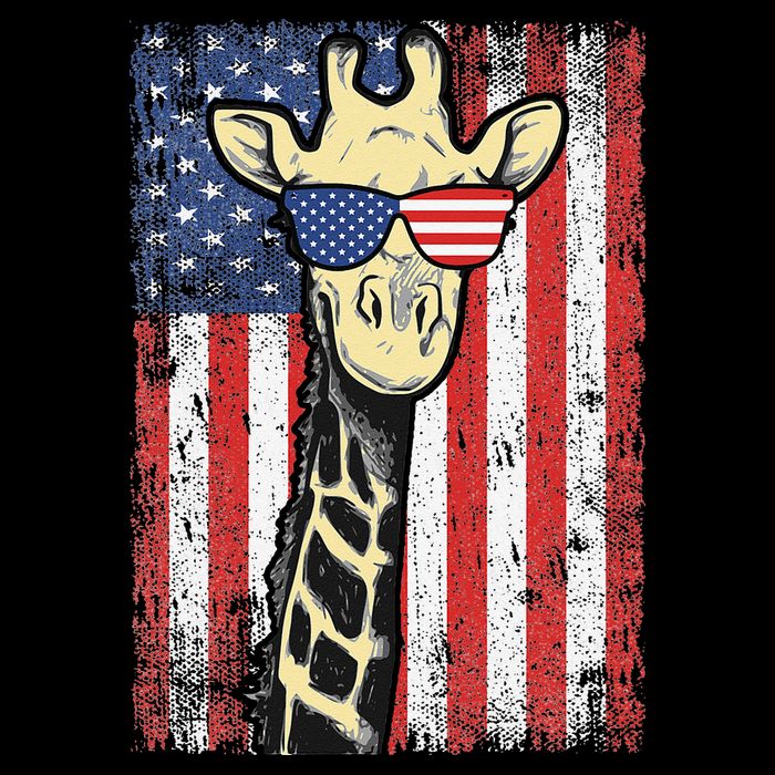 USA Flag Patriotic Giraffe Sunglasses Funny Animal Lover Baby Bodysuit