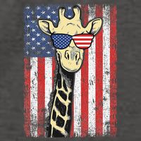 USA Flag Patriotic Giraffe Sunglasses Funny Animal Lover Vector Backpack
