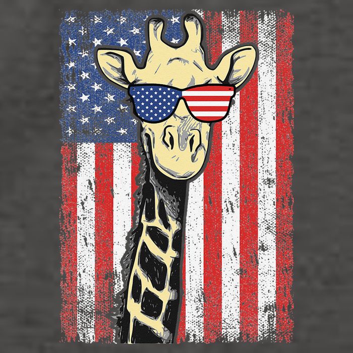USA Flag Patriotic Giraffe Sunglasses Funny Animal Lover Vector Backpack