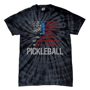 US Flag Pickleball Player Paddleball Lover Tie-Dye T-Shirt