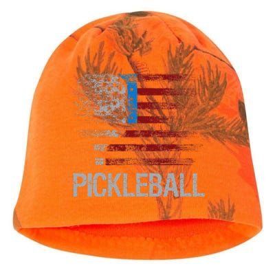 US Flag Pickleball Player Paddleball Lover Kati - Camo Knit Beanie