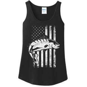 USA Flag Patriotic American Fisherman Hobby Fishing Ladies Essential Tank