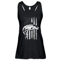 USA Flag Patriotic American Fisherman Hobby Fishing Ladies Essential Flowy Tank