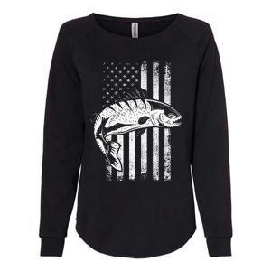 USA Flag Patriotic American Fisherman Hobby Fishing Womens California Wash Sweatshirt