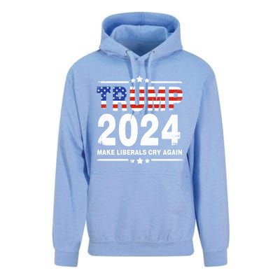 Usa Flag President Trump 2024 Make Liberals Cry Again Funny Gift Unisex Surf Hoodie