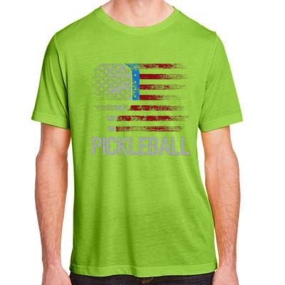 Us Flag Pickleball Player Paddleball Lover Adult ChromaSoft Performance T-Shirt