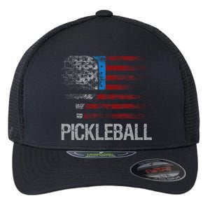 Us Flag Pickleball Player Paddleball Lover Flexfit Unipanel Trucker Cap