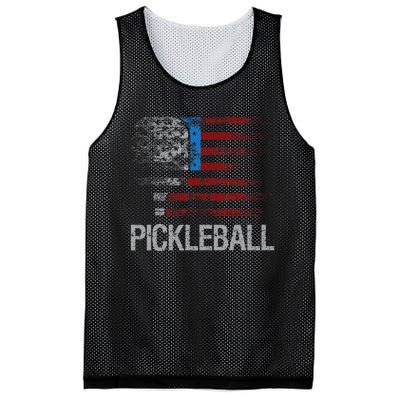 Us Flag Pickleball Player Paddleball Lover Mesh Reversible Basketball Jersey Tank