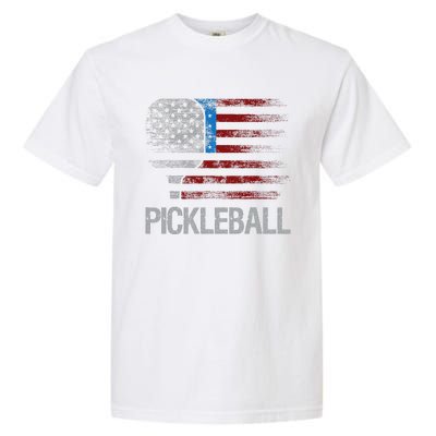 Us Flag Pickleball Player Paddleball Lover Garment-Dyed Heavyweight T-Shirt