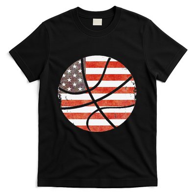 Usa Flag Patriotic Basketball Gift T-Shirt