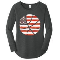 Usa Flag Patriotic Basketball Gift Women's Perfect Tri Tunic Long Sleeve Shirt