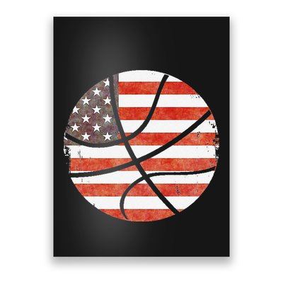 Usa Flag Patriotic Basketball Gift Poster