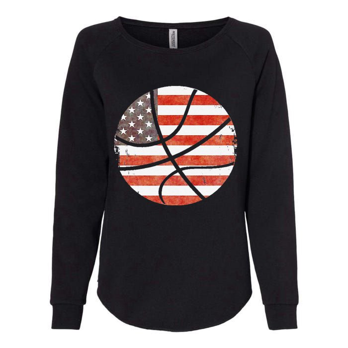 Usa Flag Patriotic Basketball Gift Womens California Wash Sweatshirt