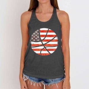 Usa Flag Patriotic Basketball Gift Women's Knotted Racerback Tank