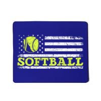 Usa Flag Patriotic Softball Player American Sport Softball Meaningful Gift Mousepad