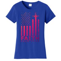 Usa Flag Patriotic American Gift Faith Over Fear Prayer Gift Women's T-Shirt