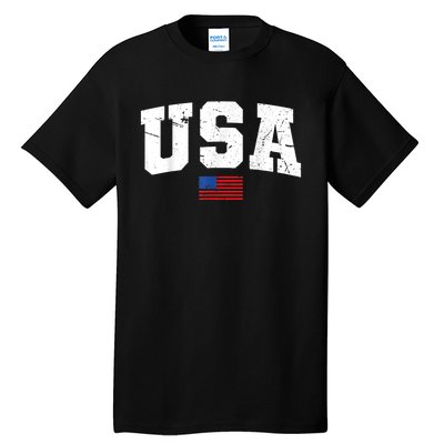 USA Flag Patriotic 4th Of July America Day Of Independence Tall T-Shirt