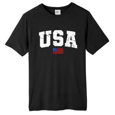 USA Flag Patriotic 4th Of July America Day Of Independence Tall Fusion ChromaSoft Performance T-Shirt