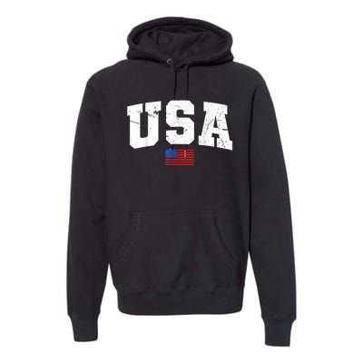 USA Flag Patriotic 4th Of July America Day Of Independence Premium Hoodie