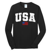 USA Flag Patriotic 4th Of July America Day Of Independence Tall Long Sleeve T-Shirt