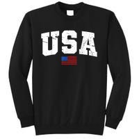 USA Flag Patriotic 4th Of July America Day Of Independence Tall Sweatshirt