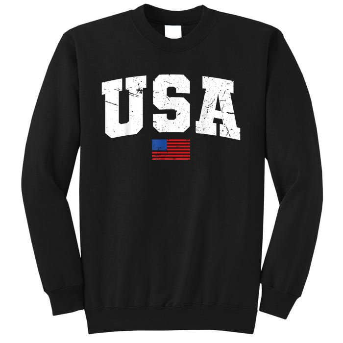 USA Flag Patriotic 4th Of July America Day Of Independence Tall Sweatshirt