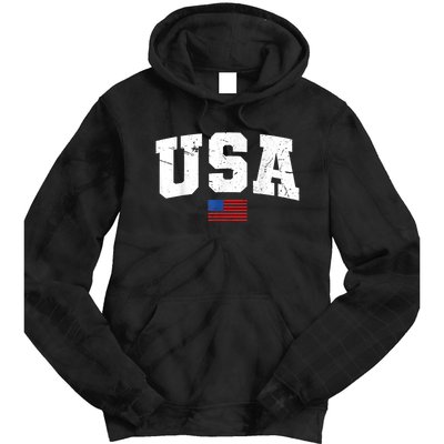 USA Flag Patriotic 4th Of July America Day Of Independence Tie Dye Hoodie