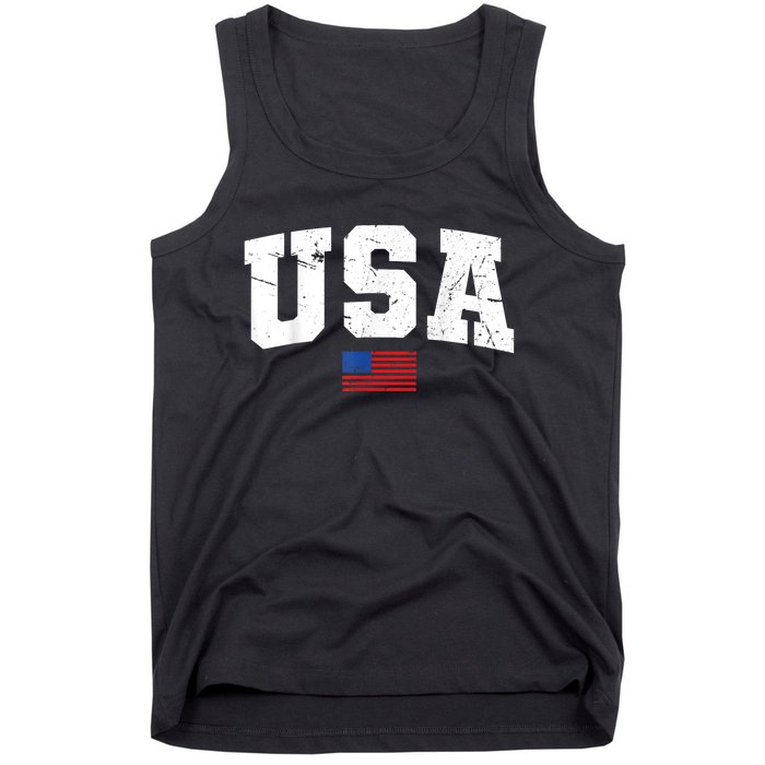 USA Flag Patriotic 4th Of July America Day Of Independence Tank Top