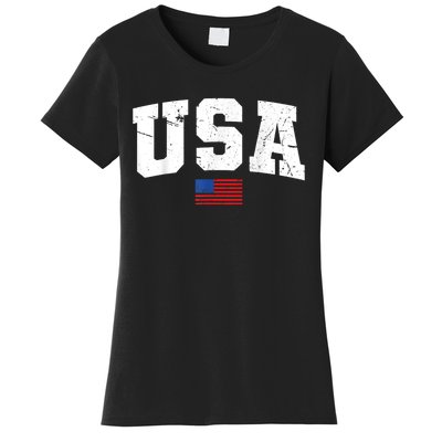 USA Flag Patriotic 4th Of July America Day Of Independence Women's T-Shirt